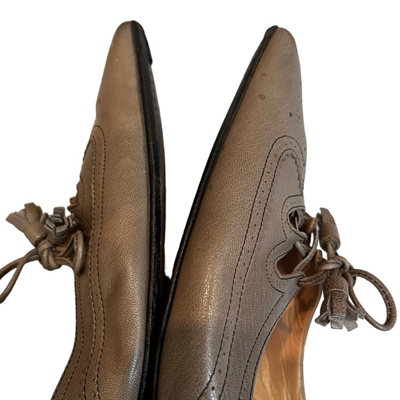 Hermes Vintage Tassel Bow Kitten Heels, Sz 40 - Picture 10 of 16